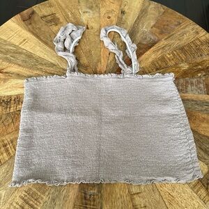 aerie Light Taupe Smocked Tank Top